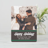 レトロブラウン2フォトホリデーカード |垂直 招待状 (スタンド正面)