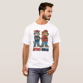 レトロブラザーズ - 90年代風アニメスタイル メンズTシャツ Tシャツ (正面フル)