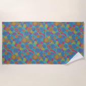 レトロブラシパターン ビーチタオル (正面)