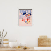 レトロブラジルコパカバーナビーチ旅行 ポスター (キッチン)