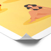 レトロブラジルコパカバーナビーチ旅行 ポスター (角)