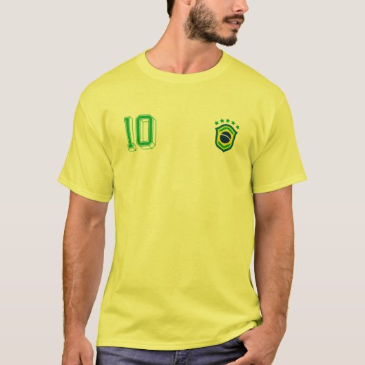 レトロブラジルサッカージャージージャージブラジルフテボルトブラジ Tシャツ (正面)