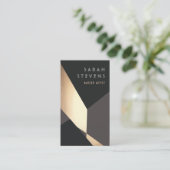 レトロブラックおよび金ゴールドアールデコ抽象芸術 名刺 (スタンド正面)
