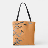 レトロブラックこうもりカボチャ女の子らしンミニマルハロウィン トートバッグ (裏面)