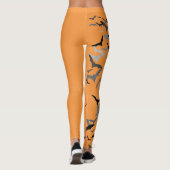 レトロブラックこうもりカボチャ女の子らしンミニマルハロウィン レギンス (裏面)