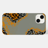レトロブラックとイエローヒョウのグレー印刷 Case-Mate iPhoneケース (裏面 (横))