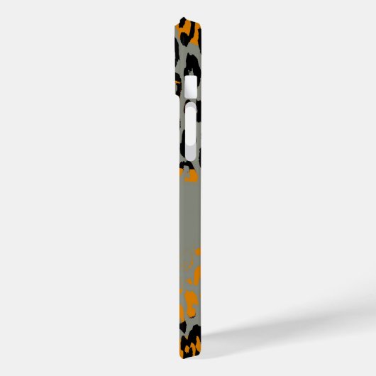 レトロブラックとイエローヒョウのグレー印刷 Case-Mate iPhoneケース (裏面 / 左)