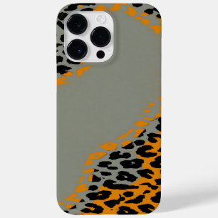 レトロブラックとイエローヒョウのグレー印刷 Case-Mate iPhone 14 PRO MAXケース