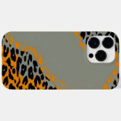 レトロブラックとイエローヒョウのグレー印刷 Case-Mate iPhoneケース (裏面 (横))