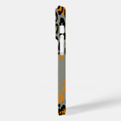 レトロブラックとイエローヒョウのグレー印刷 Case-Mate iPhoneケース (裏面 / 左)