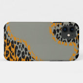 レトロブラックとイエローヒョウのグレー印刷 Case-Mate iPhoneケース (裏面(横))