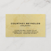 レトロブラックとホワイトの山形の黄色 名刺 (裏面)