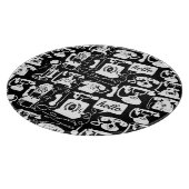 レトロブラックまたは任意の色と白の電話パターン カッティングボード (角)