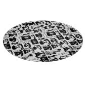 レトロブラックまたは任意の色と白の電話パターン カッティングボード (角)