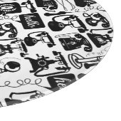 レトロブラックまたは任意の色と白の電話パターン カッティングボード (角)