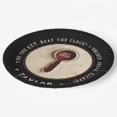 レトロブラックエスケープルーム探偵ミステリー鍵 ペーパープレート (アングル)