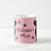 レトロブラックキャッツ、ベビーブーマーピンク コーヒーマグカップ (中央)