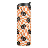 レトロブラックキャットオレンジチェックパターン タンブラー (回転左)