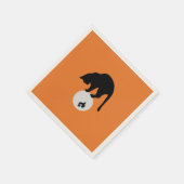 レトロブラックキャットオンザムーンハロウィーン スタンダードカクテルナプキン (角)