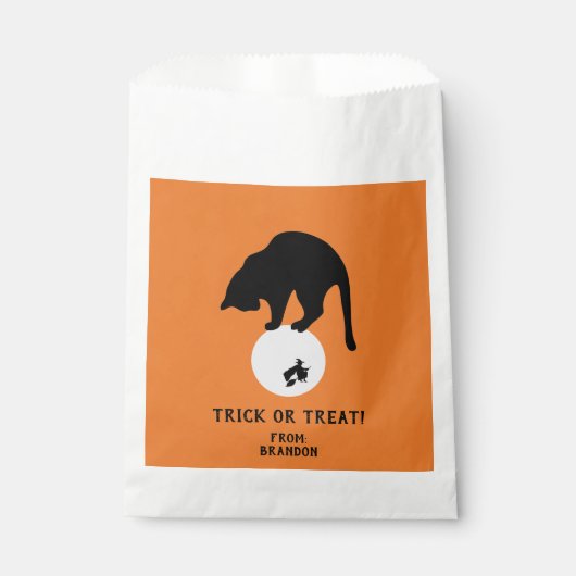 レトロブラックキャットオンザムーンハロウィーン フェイバーバッグ (正面)