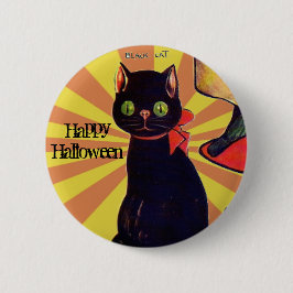 レトロブラックキャットハロウィン🎃 缶バッジ