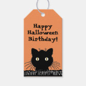 レトロブラックキャットハロウィーン誕生日 ギフトタグ (正面)