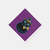 レトロブラックキャットハローウィンパーティナプキンス スタンダードカクテルナプキン (角)