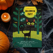 レトロブラックキャット | ヴィンテージコスチューム ハロウィンパーティー 招待状