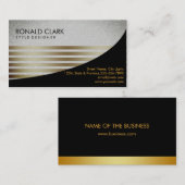 レトロブラックグレーファイナンシャルサービス建築 名刺 (正面/裏面)