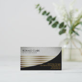 レトロブラックグレーファイナンシャルサービス建築 名刺 (スタンド正面)