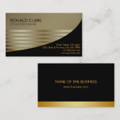 レトロブラックグレーファイナンシャルサービス建築 名刺 (正面/裏面)