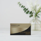 レトロブラックグレーファイナンシャルサービス建築 名刺 (スタンド正面)