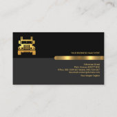 レトロブラックグレーレイヤ金ゴールドタブTrucker 名刺 (裏面)