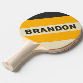 レトロブラックサンはっきりしたストライプズの名前 卓球ラケット (正面アングル)
