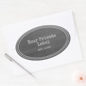 レトロブラックシャルボードプライベートラベルオーバル 楕円形シール (封筒)