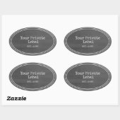 レトロブラックシャルボードプライベートラベルオーバル 楕円形シール (シート)