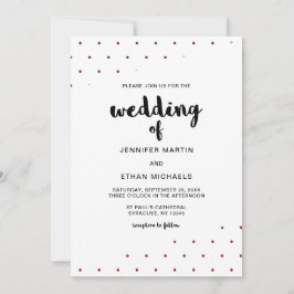 レトロブラックスクリプトの赤いドット 招待状