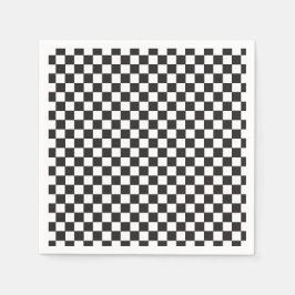 レトロブラックチェックスケートボード誕生日 スタンダードカクテルナプキン