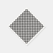 レトロブラックチェックスケートボード誕生日 スタンダードカクテルナプキン (角)
