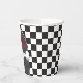 レトロブラックチェックスケートボード誕生日 紙コップ (左)