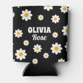レトロブラックデイジー70のヒッピー名前をカスタムするドリンク 缶クーラー (正面)
