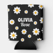 レトロブラックデイジー70のヒッピー名前をカスタムするドリンク 缶クーラー (裏面)