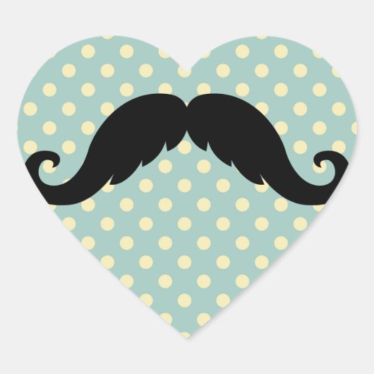 レトロブラックハンドルひげ口ひげ ハートシール (正面)