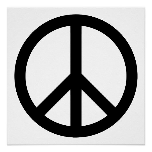 レトロブラックピースシンボル ポスター (正面)
