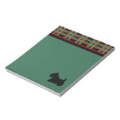 レトロブラックプレイドスコティッシュテリアのメモ帳ギフト ノートパッド (回転)