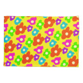 レトロブラックレインボープライドカラーフラワーパターン 枕カバー (裏面)