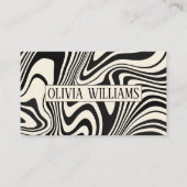 レトロブラック旋回抽象芸術パターン 名刺 (正面)