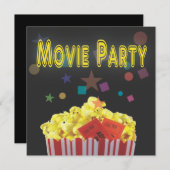 レトロブラック映画の誕生日パーティーへの招待 招待状 (正面/裏面)