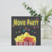 レトロブラック映画の誕生日パーティーへの招待 招待状 (スタンド正面)