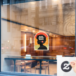 レトロブラック歴史月間アフリカ人女性 ウィンドウサイン